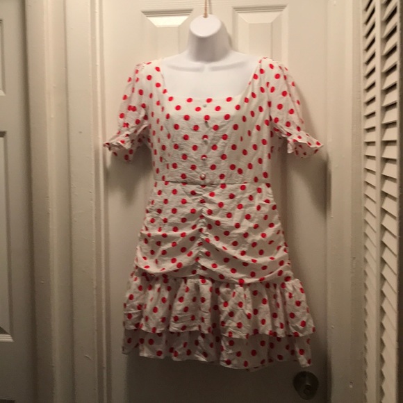 rose polka dot dress